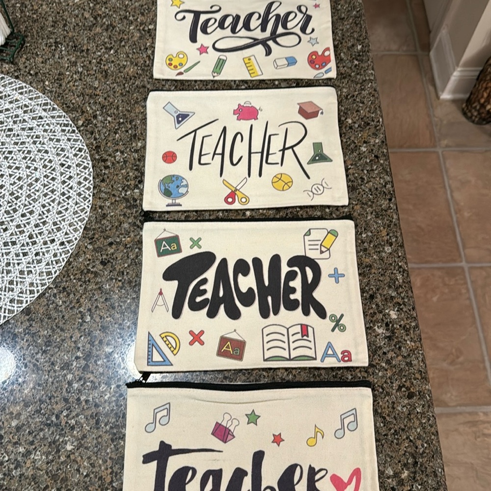 NEW Set of 4 Teacher Bags for pencils or other supplies